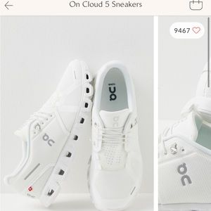 NWT On Cloud 5 Sneakers (white) W6